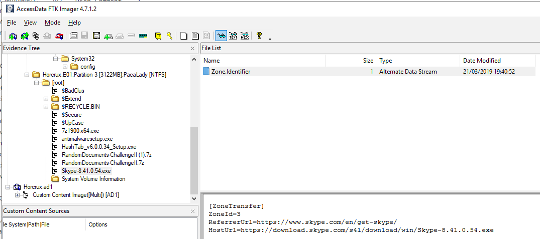 Alternate Data Stream (ADS) named Zone.Identifier, contains datas such as HostUrl.